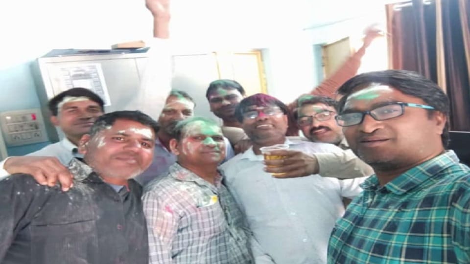 Video of ADO Panchayat office employees dancing on film song with liquor in hands goes viral