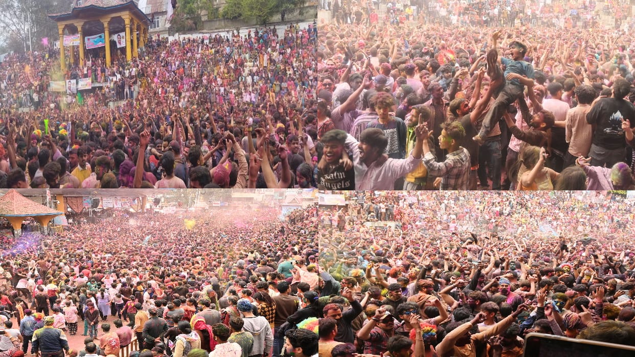 Himachal: Thousands of people played Holi with Madhorai, the royal deity of Mandi.