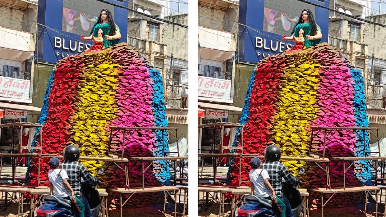 Holika Dahan in Gwalior made from 30 thousand sticks