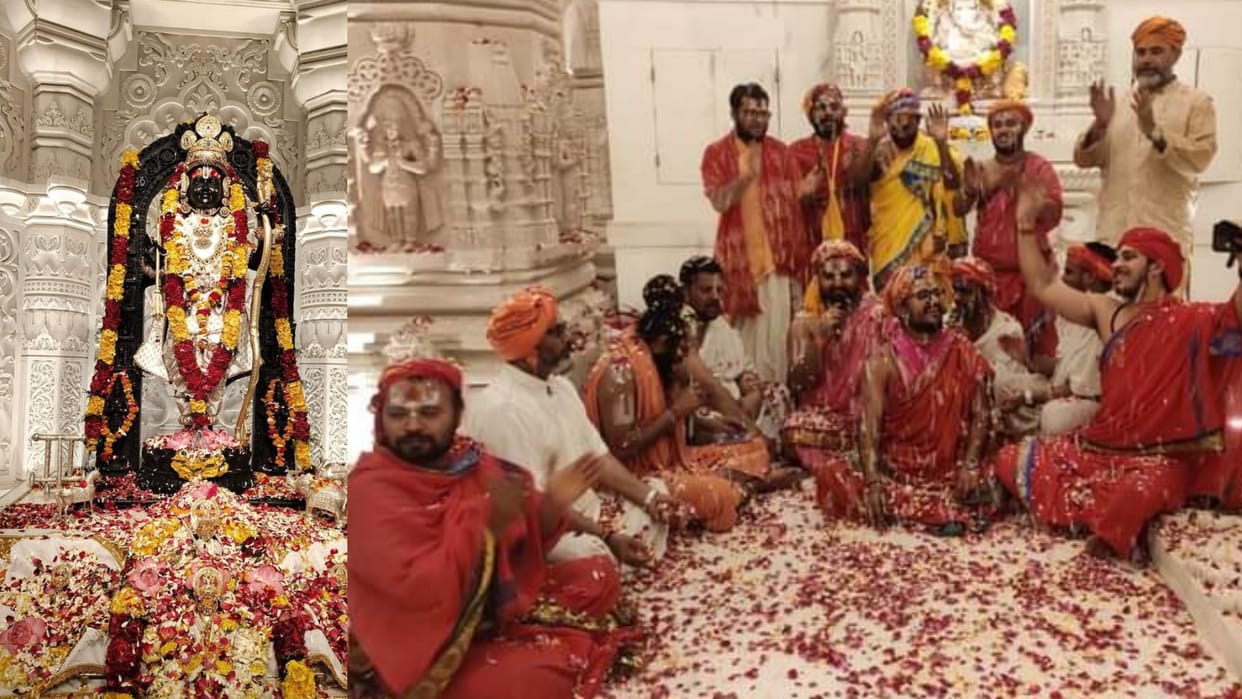 Ram Mandir Holi: After 495 years, Ram Lalla played Holi in a grand palace, people gathered from all over the c