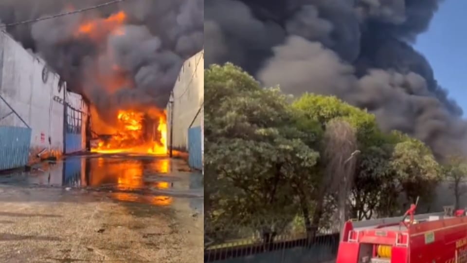 fire broke out at a factory in Alipur Delhi 25 fire tenders at spot