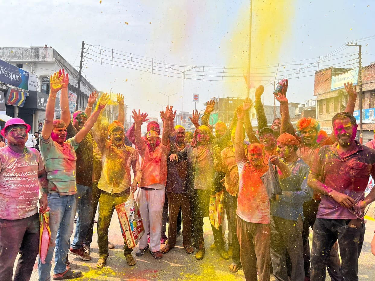Holi 2024 celebration with special colours and gulal in mau
