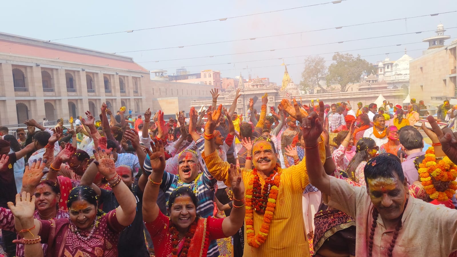Holi 2024 celebration on kashi ghats in varanasi