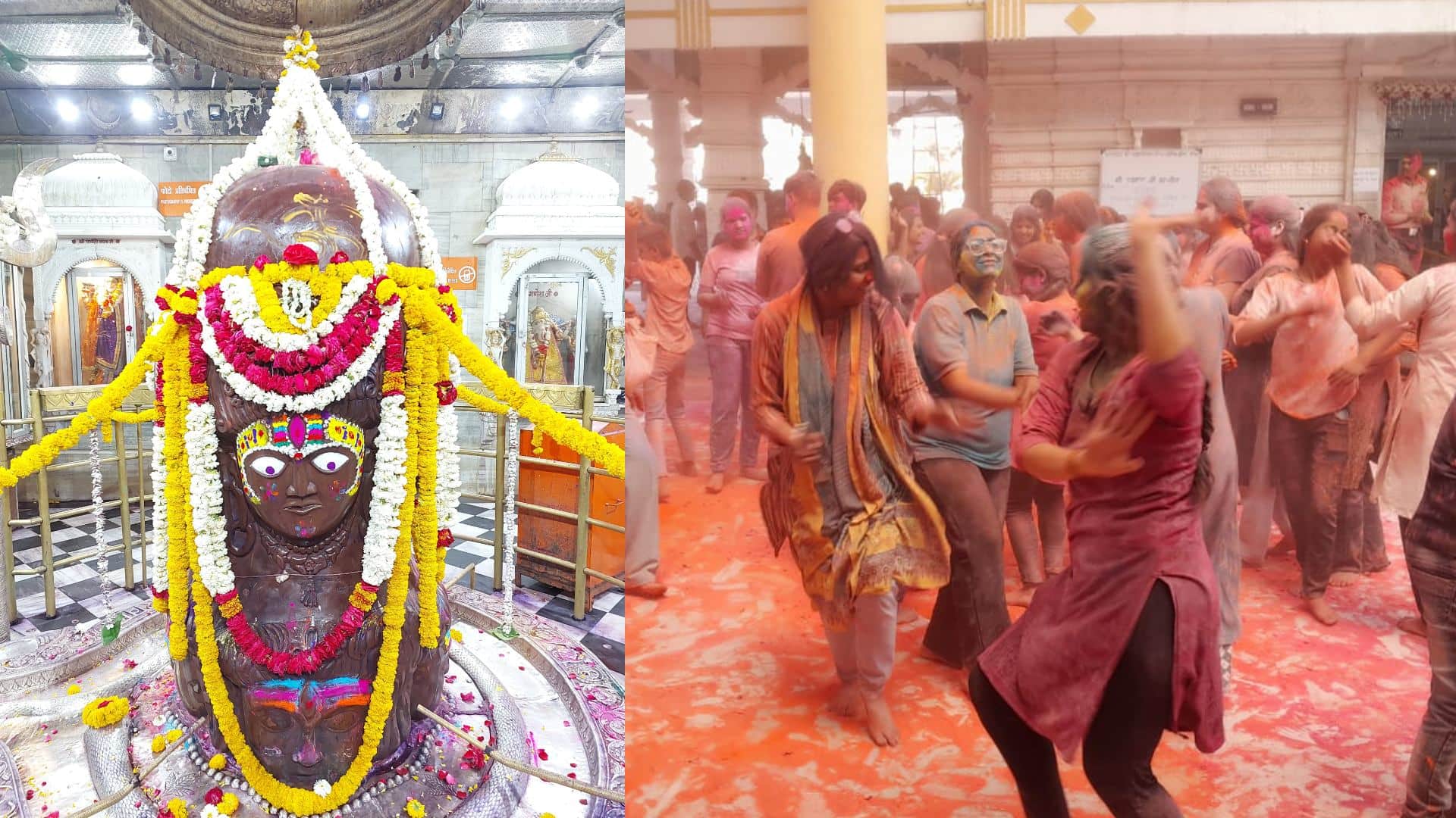 Holi in MP: at some places MLAs danced and at some places devotees played gulal with God, see pictures
