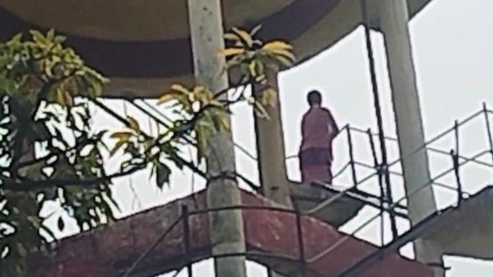 Woman created ruckus by climbing on water tank in Sant Kabir Nagar