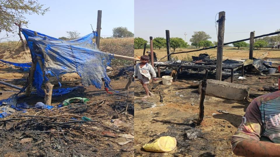 cylinder caught fire while cooking in Agra stuff kept in hut got burnt to ashes