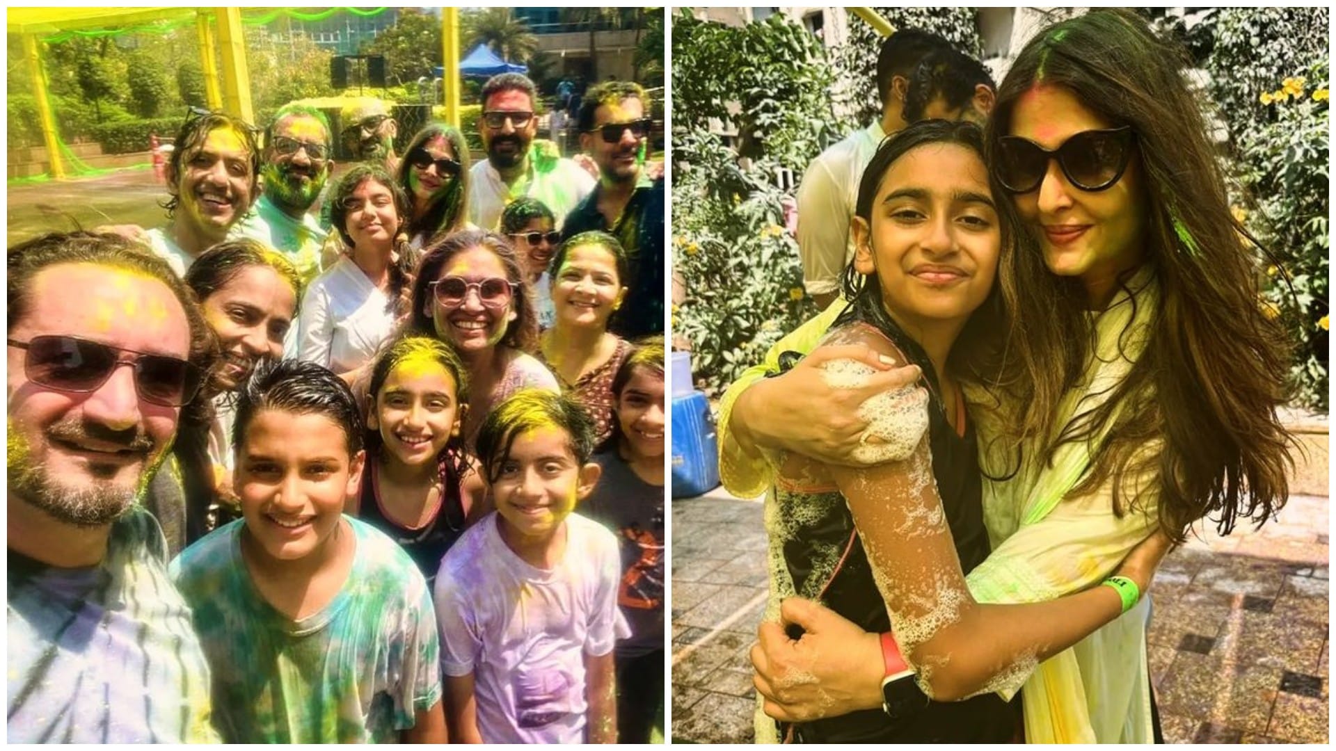 Holi 2024: Aishwarya Rai Abhishek Bachchan and Aaradhya Bachchan Celebrate Holi with Friends See Photos