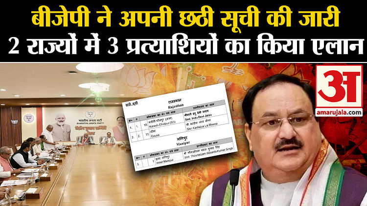 Bjp Candidate List 2024: Bjp Released Its Sixth List, Announced 3 Candidates In 2 States - Amar Ujala Hindi News Live - Bjp Candidate List 2024:बीजेपी ने अपनी छठी सूची की जारी 2 राज्यों में 3 प्रत्याशियों का किया एलान