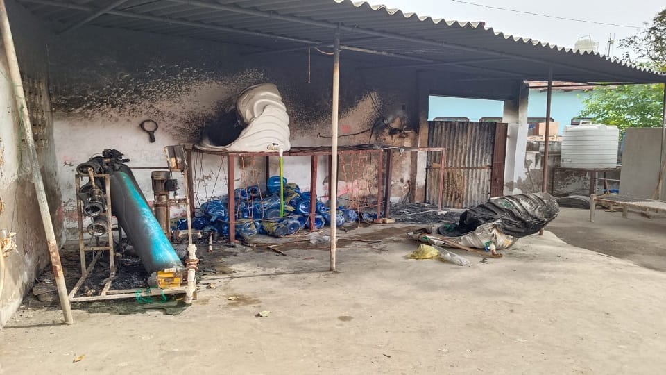 Fire in RO plant due to short circuit