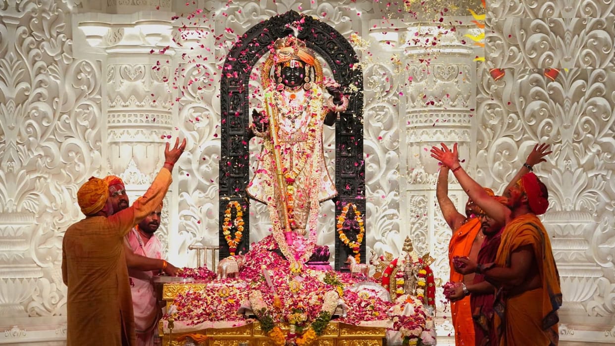 Ram Mandir: Balak Ram played Holi in his new temple in Ayodhya on Tuesday