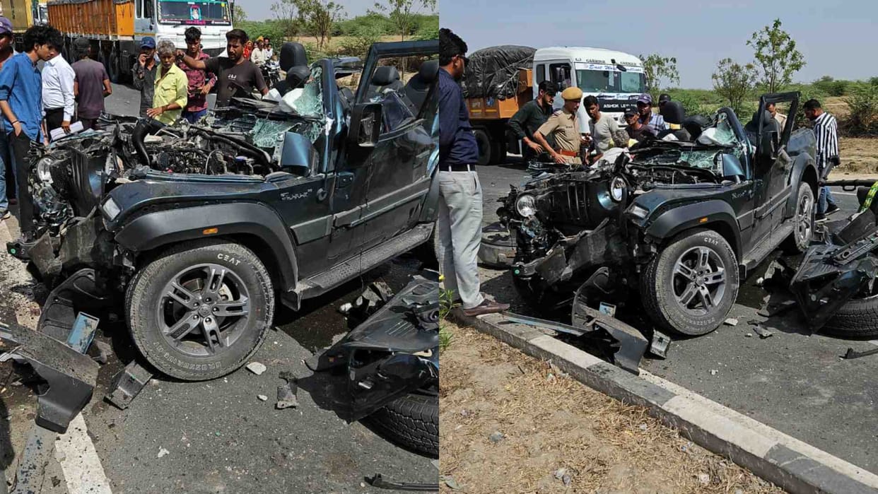 Pali News: Uncontrollable Thar collides with truck after breaking divider