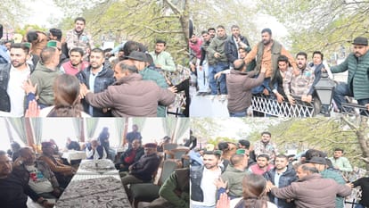 Shimla News: शिमला के रिज पर सांसद हर्ष महाजन और भाजपा प्रत्याशी रवि की प्रेसवार्ता के दौरान हंगामा, नारेबाजी NSUI's demonstration before the press conference of Harsh Mahajan and Ravi Thakur at Ridge Ground in Shimla