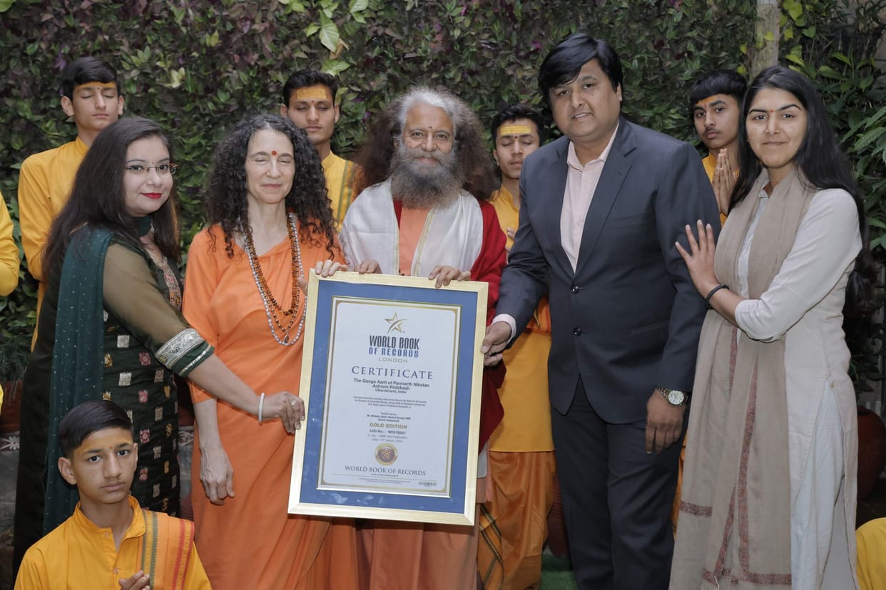Rishikesh Parmarth Niketan Ganga Aarti made world record listed as 30-minute nonstop daily aarti