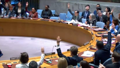 What is the proposal passed for ceasefire between Hamas and Israel and why America abstain