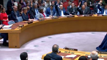 What is the proposal passed for ceasefire between Hamas and Israel and why America abstain