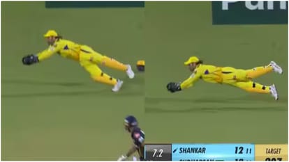 IPL 2024: MS Dhoni age defying dive catch to dismiss Vijay Shankar in CSK vs GT, Social Media Reactions