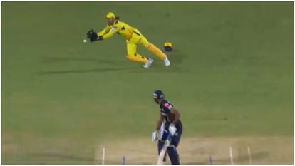 IPL 2024: MS Dhoni age defying dive catch to dismiss Vijay Shankar in CSK vs GT, Social Media Reactions