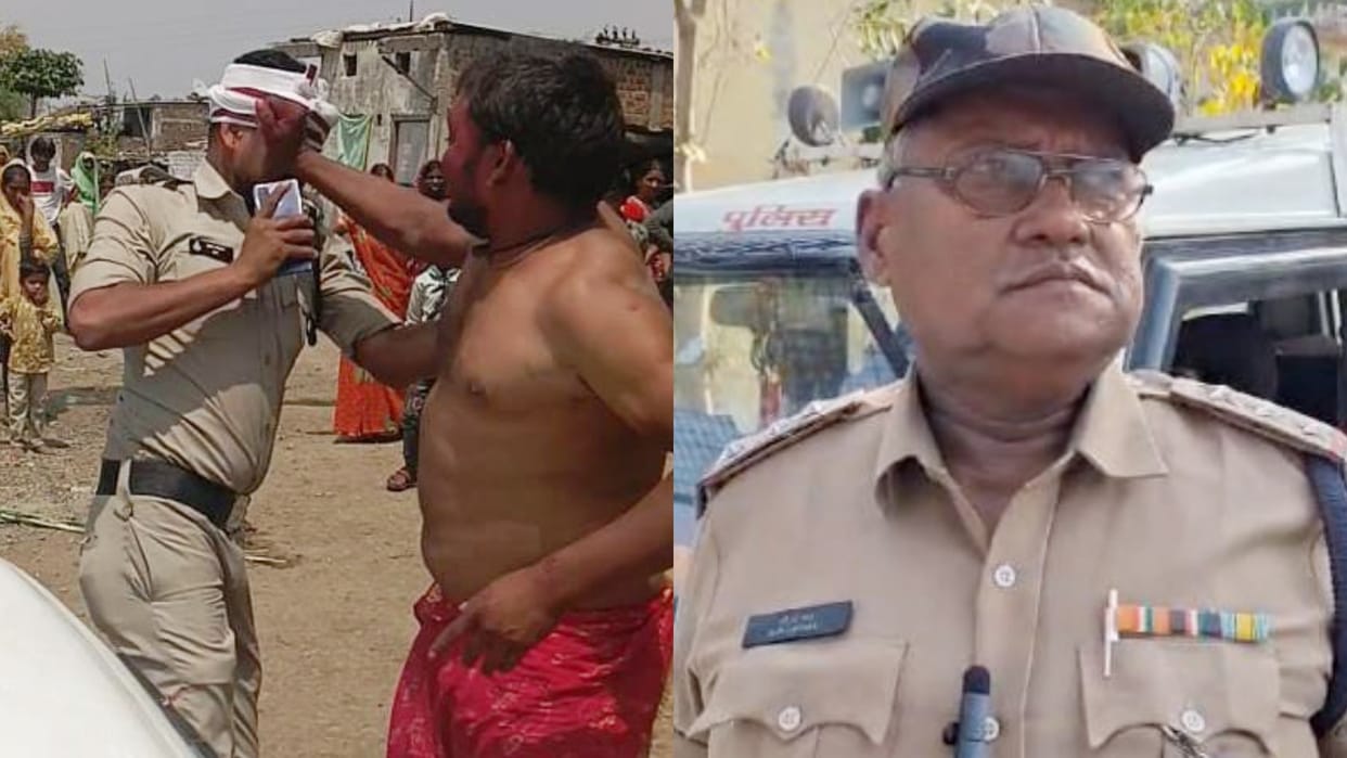 Khandwa Drug addict youth wandering in village with scythe had scuffle with police