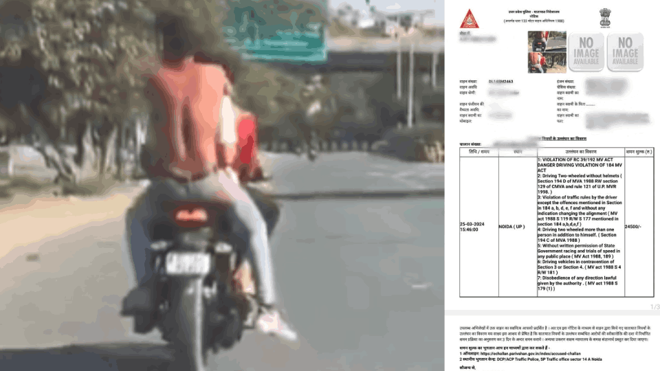Noida Traffic Police cracks down heavily on motorists violating traffic rules during Holi