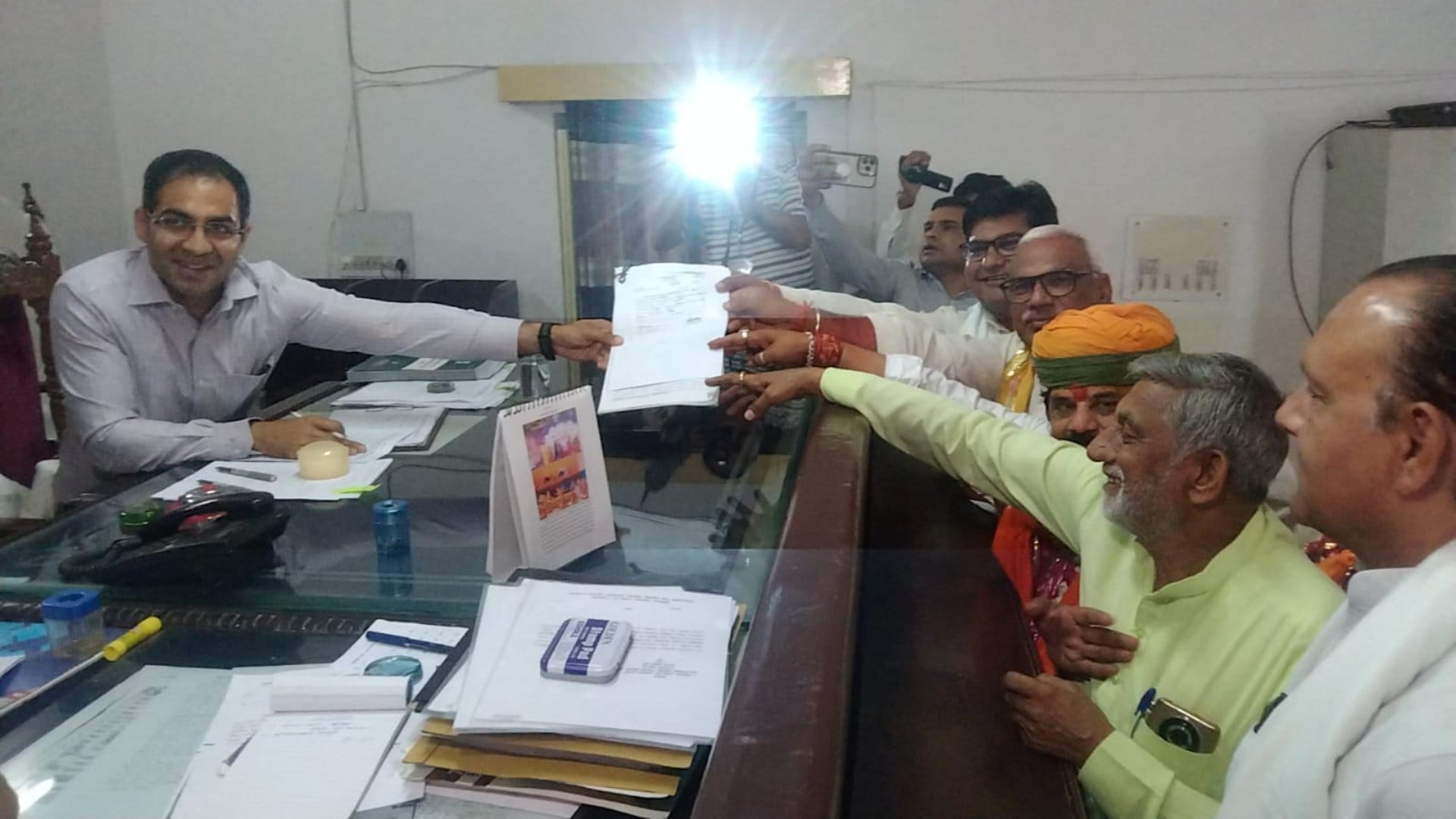 Bharatpur Lok Sabha: BJP-Congress candidates filed nominations, BJP MLA stopped from entering nomination room