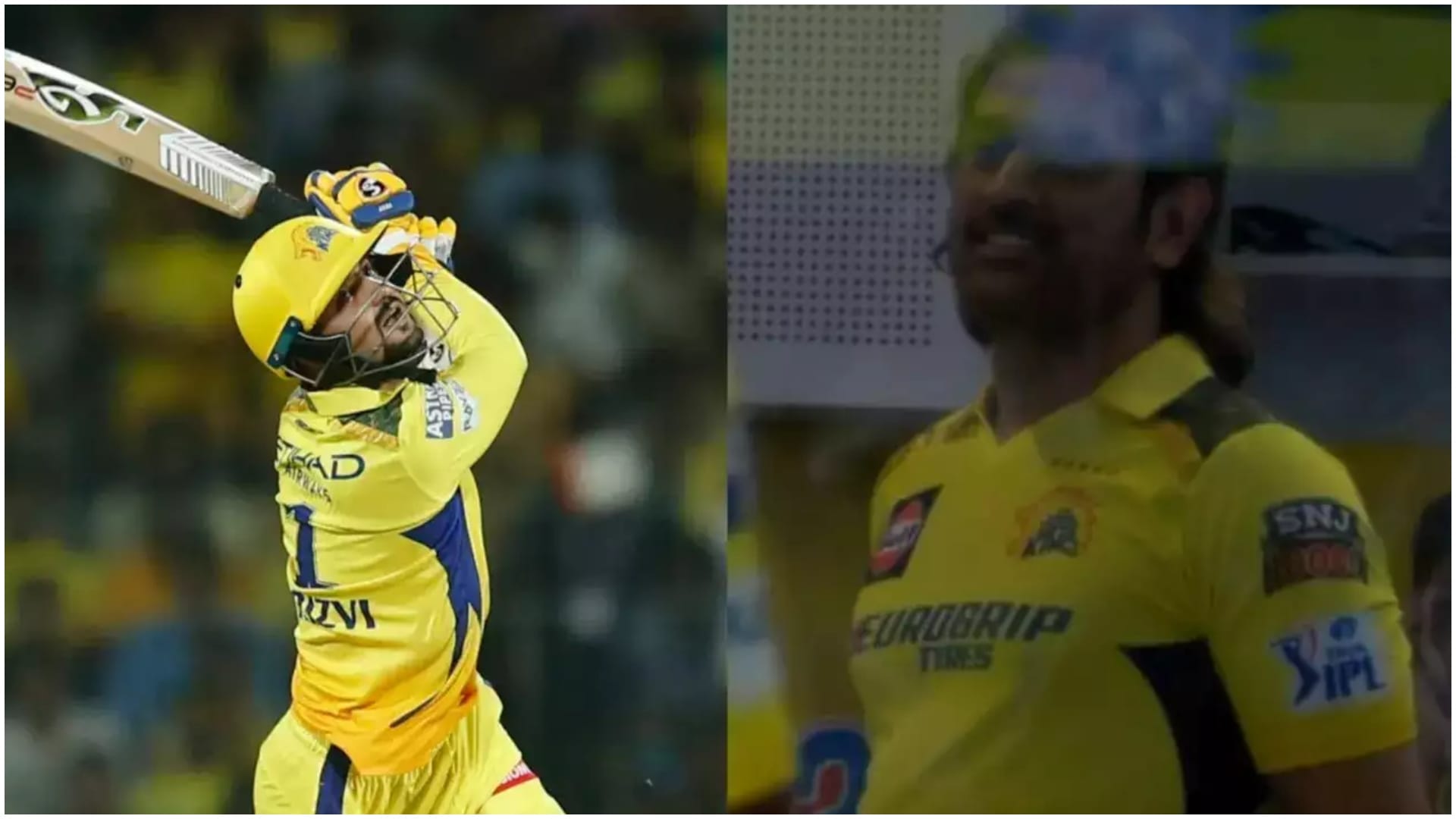VIDEO: UP Sameer Rizvi hit 2 sixes in an over of Rashid Khan, Dhoni reaction on Sameer six IPL 2024 CSK vs GT