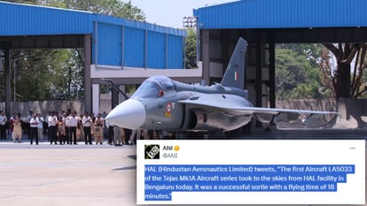 Hindustan Aeronautics Limited aka HAL first Aircraft LA5033 of Tejas Mk1A series successful sortie 18 minutes