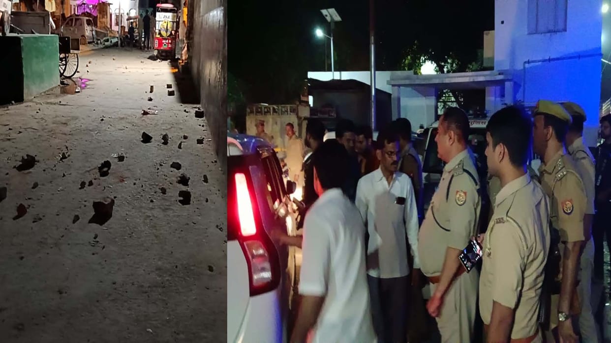 Kannauj: Stone pelting in Saraigali due to dispute over construction of balcony, two people injured