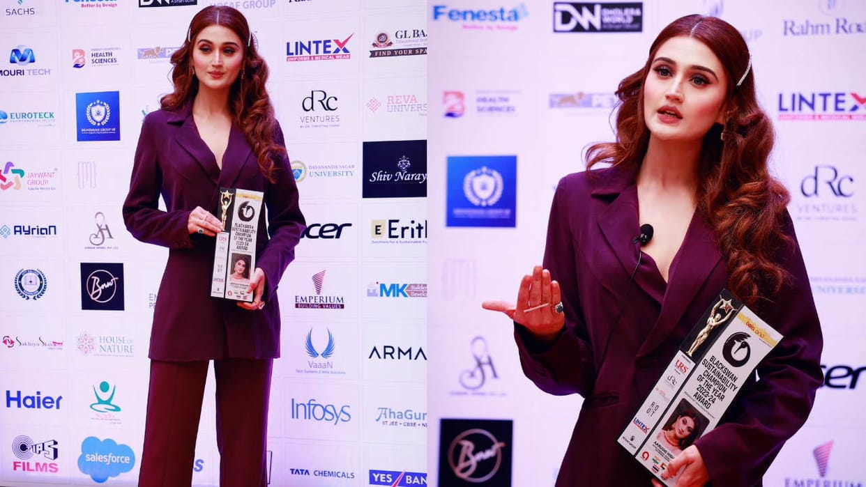 Arushi Nishank received Black Swan Champion of the Year Award Entertainment Uttarakhand News in hindi