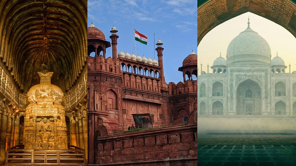 world heritage day 2024 heritage places in India Taj mahal to red Fort of Delhi