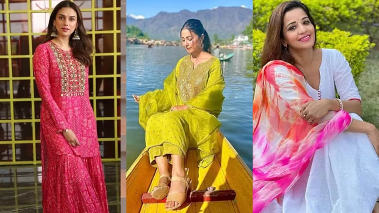 Chaitra Navratri 2024 bollywood actress inspired makeup and outfit for puja
