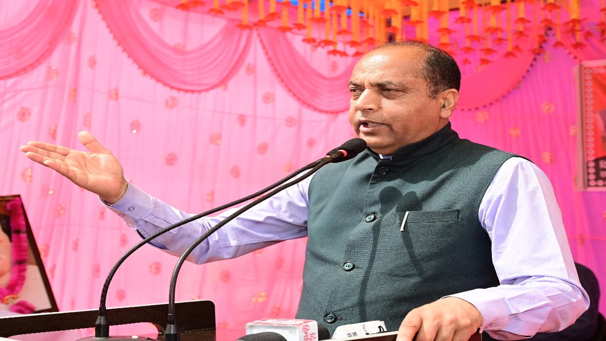 Jairam thakur statement in BJP Tridev Conference in thunag mandi himachal