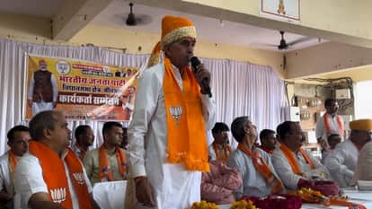 Rajasthan Lok Sabha Chunav BJP shows strength Jalore-Sirohi Lok Sabha seat Lumbaram Choudhary meeting