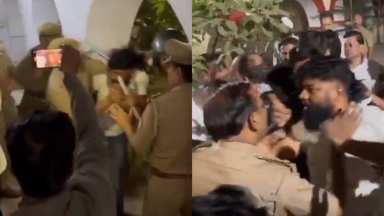 BJP MLA Supporters entered the police station and tried to beat the inspector in lakhimpur kheri