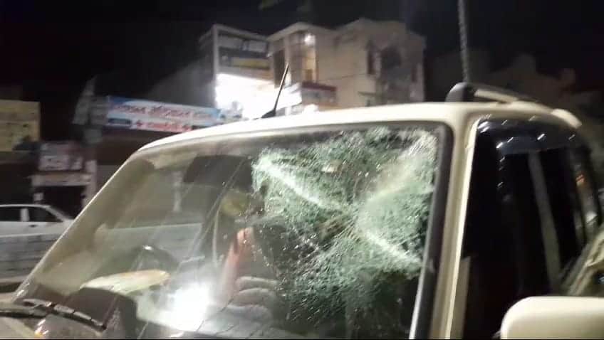 Stones pelted on vehicles of minister Sanjeev Baliyan convoy in Madhkarimpur village of Muzaffarnagar pictures