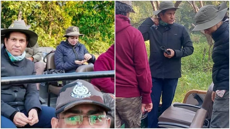 Former cricketer Sachin Tendulkar reached Corbett Tiger Reserve ramnagar