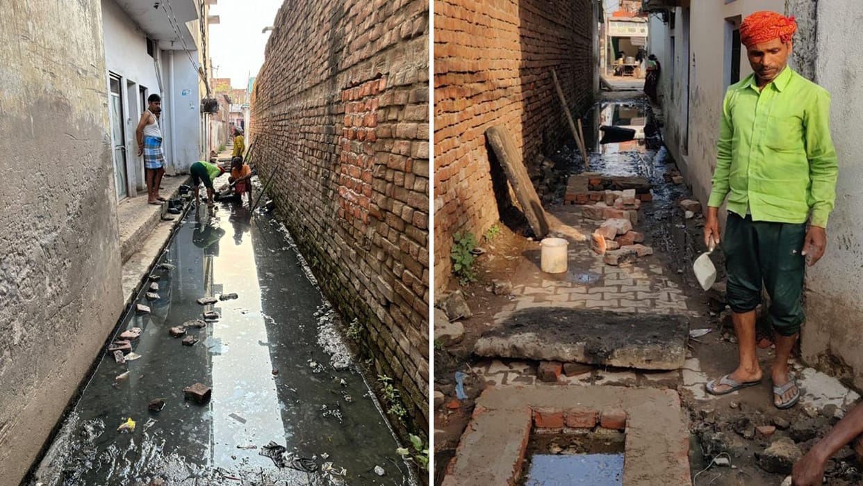 two hundred years old sewer system in varanasi overflow in 50 wards