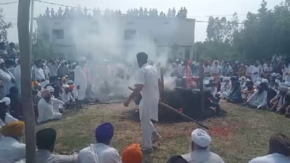 Baba Tarsem Singh Murder: Last rites of Dera head Tarsem Singh in Nanakmatta