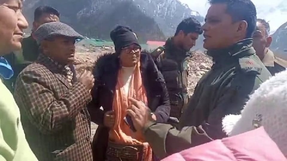 There is a stop in the construction work being done by the army in Gunji pithoragarh