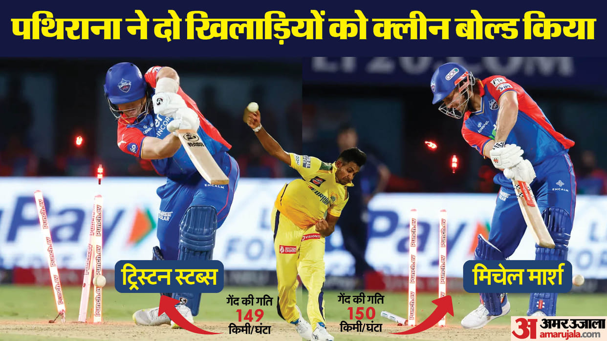 IPL 2024 VIDEO: CSK Matheesha Pathirana two brilliant yorkers, DC Mitchell Marsh, Tristan Stubbs clean bowled