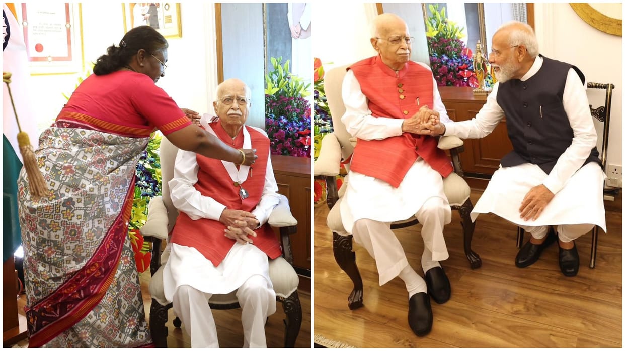 Bharat Ratna given to Lal Krishna Advani President Draupadi Murmu honored him at home