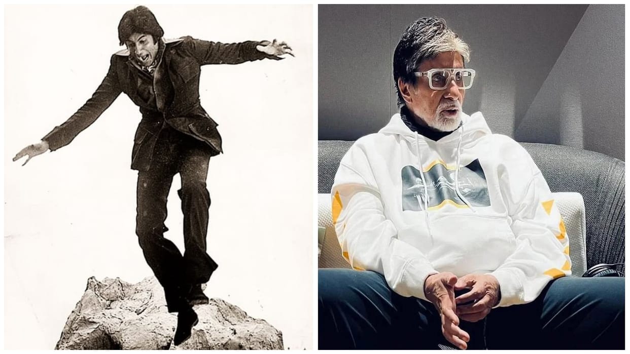 Amitabh Bachchan Shared Throwback Photo of Shooting an Action sequence Jumping Off 30-Foot Cliff With No VFX