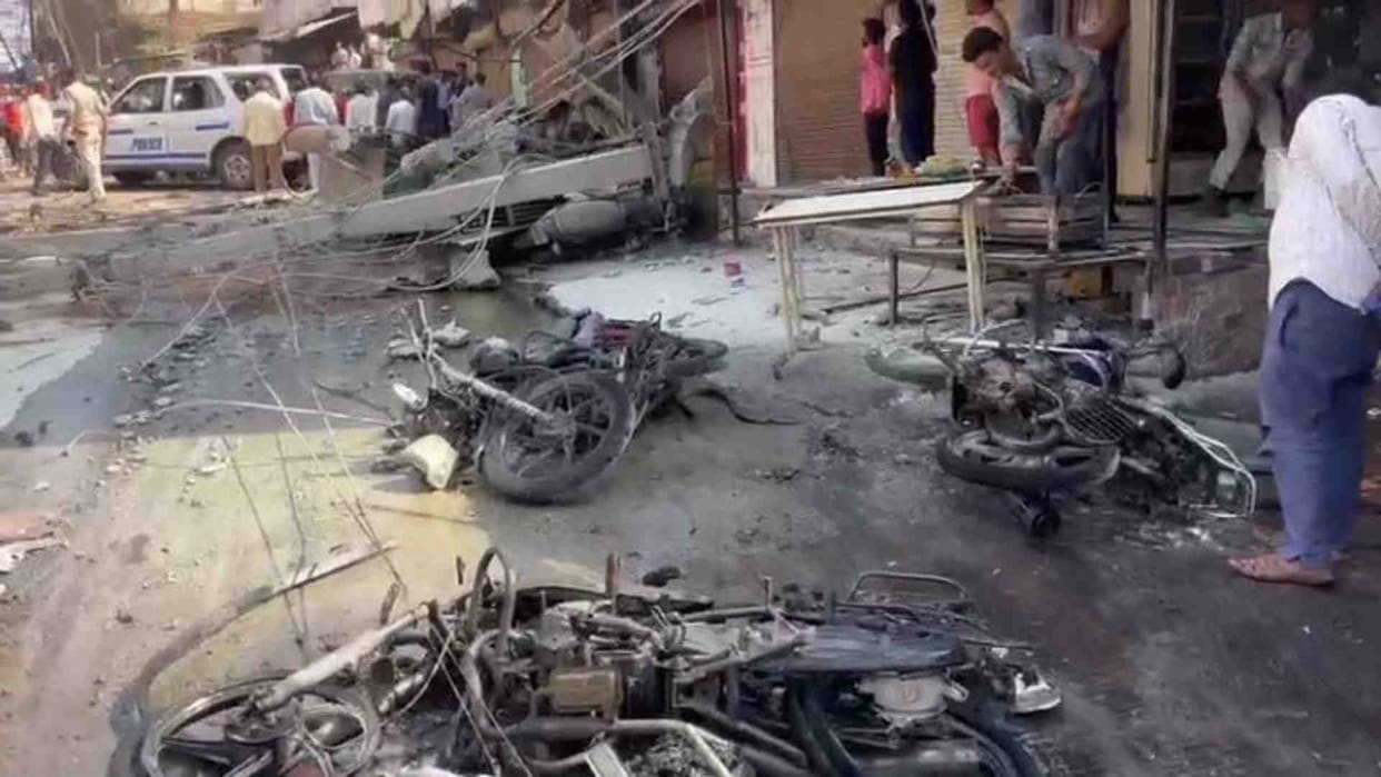 Dhar: Two people died after being hit by an uncontrolled tanker filled with cement.