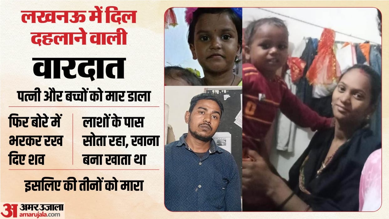 POP artisan killed wife and two children in Lucknow see Photos