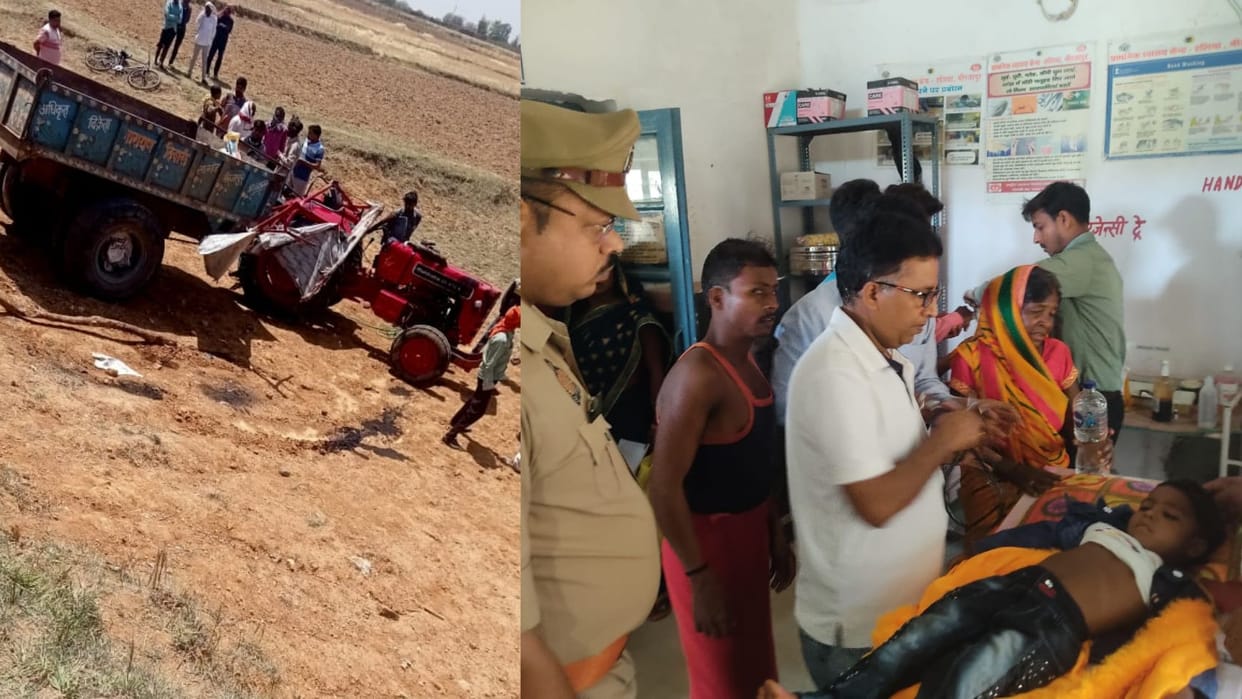Mirzapur road accident Two sisters died after tractor overturned