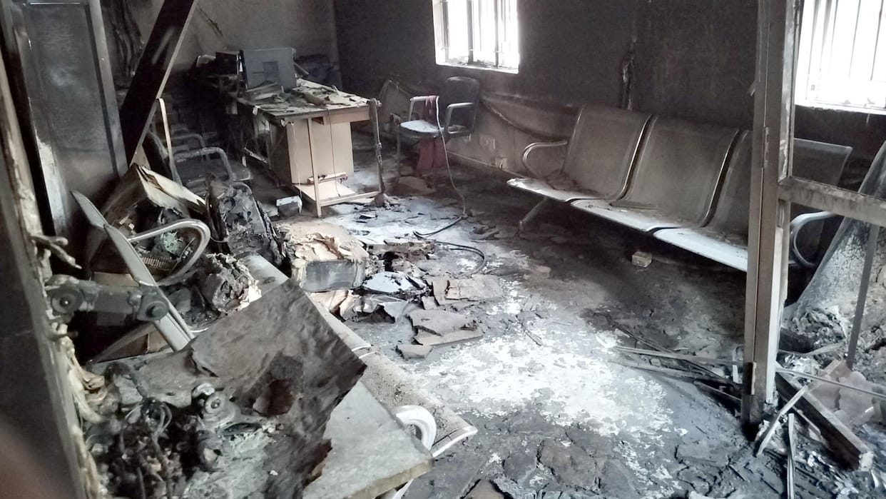 three lakh goods destroyed in Fire passport service center of post office