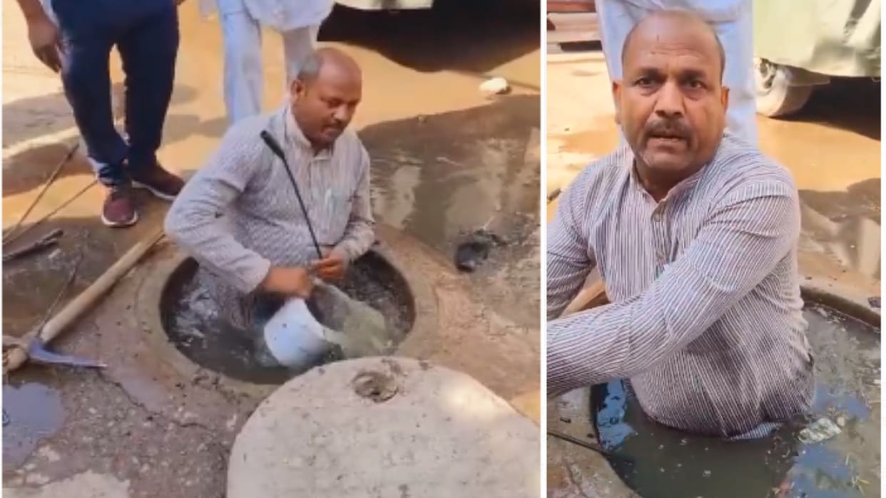 Gwalior: BJP councilor entered the chamber, if the problem was not solved then he himself cleaned the sewer.