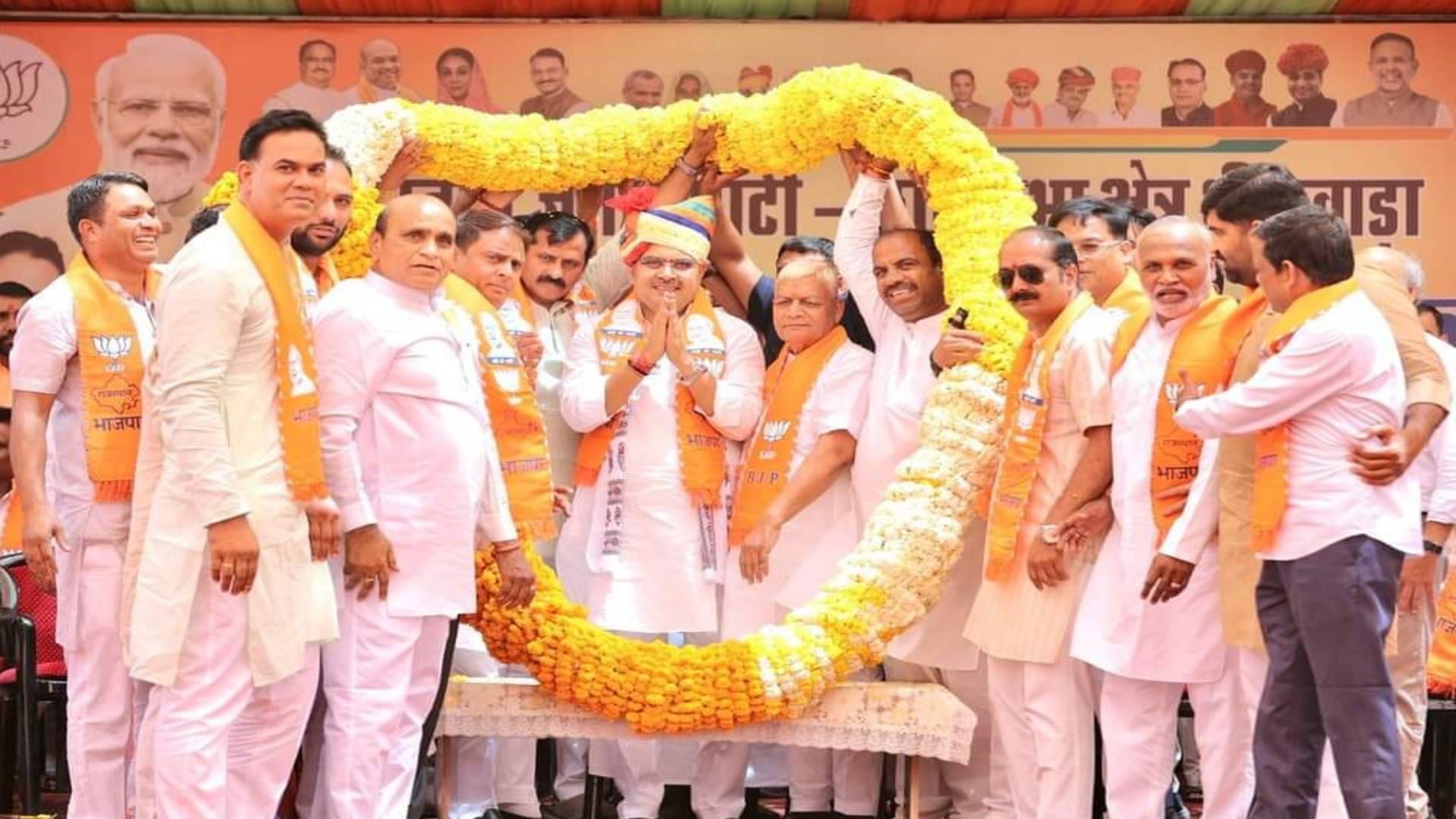 भीलवाड़ा में सीएम भजनलाल सहित अन्य बीजेपी नेता