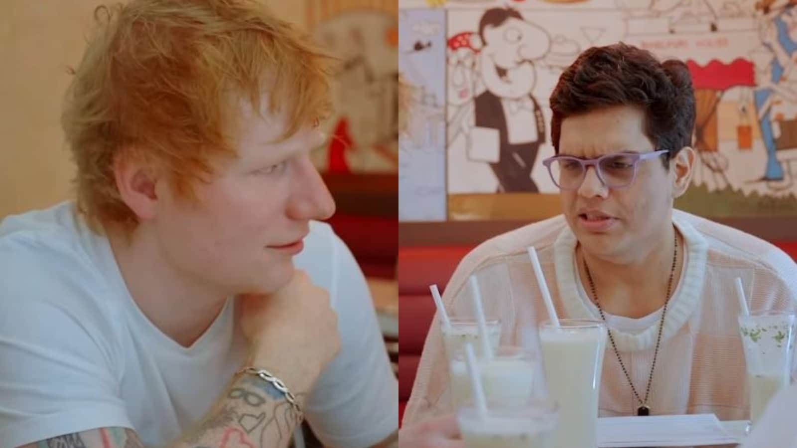 Singer Ed Sheeran played cricket with Shubhman Gill eat pani puri and lassi had fun chat with tanmay bhatt