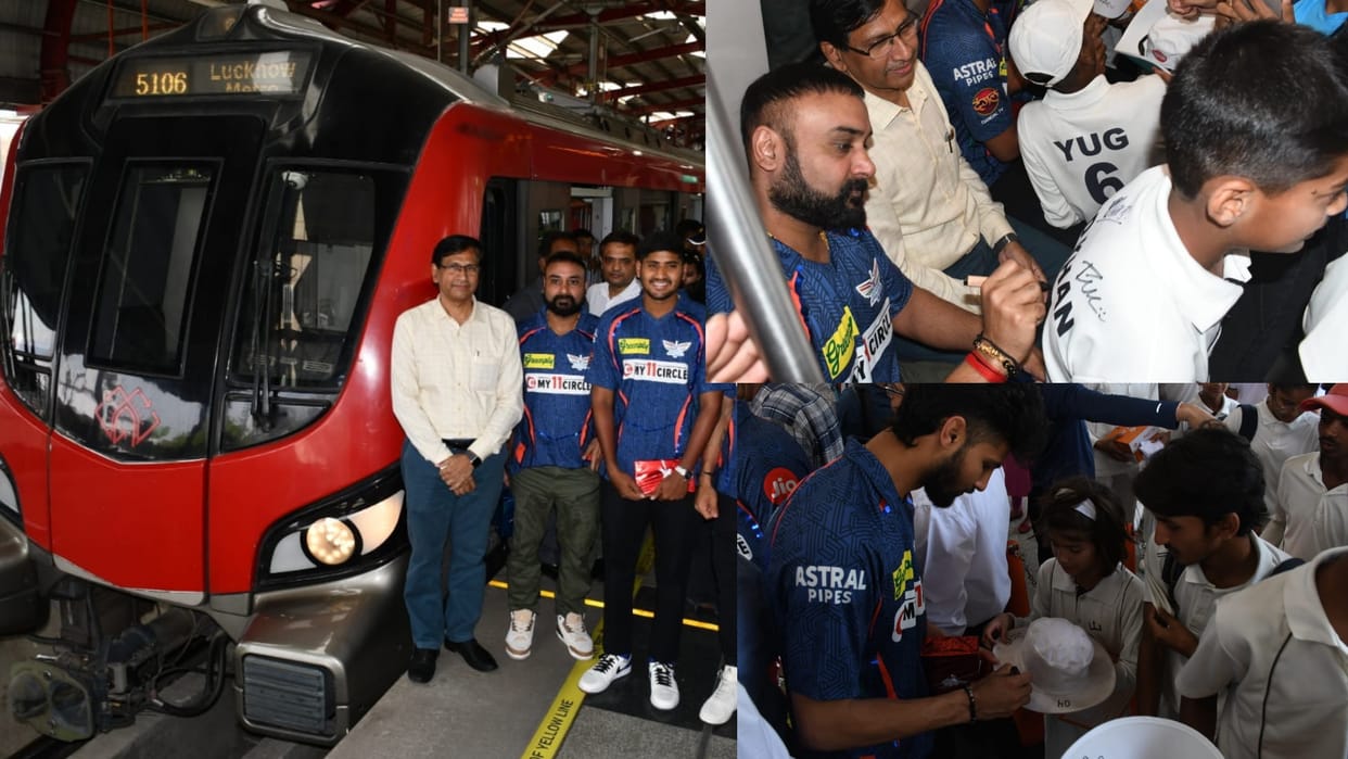 Lucknow Super Giants cricketer had a Metro ride in Lucknow.