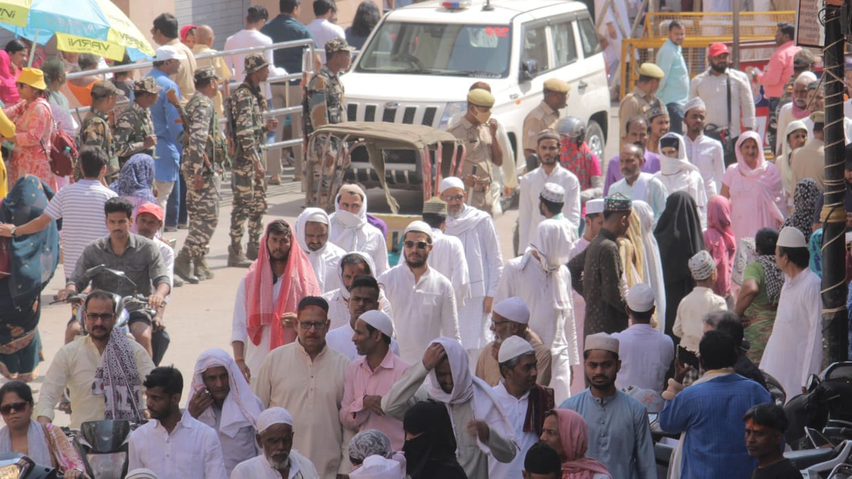 Fasting people gathered in mosques for alvida ramadan in friday